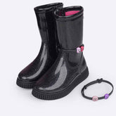 Bota Infantil Menina Pampili Candy Miçangas Preta