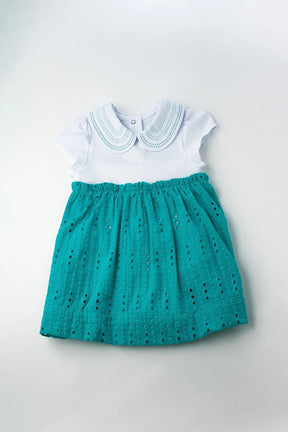 VESTIDO BODY BABY FEMININO DE LASIE 100% ALGODÃO E COTTON GOLA BORDADA