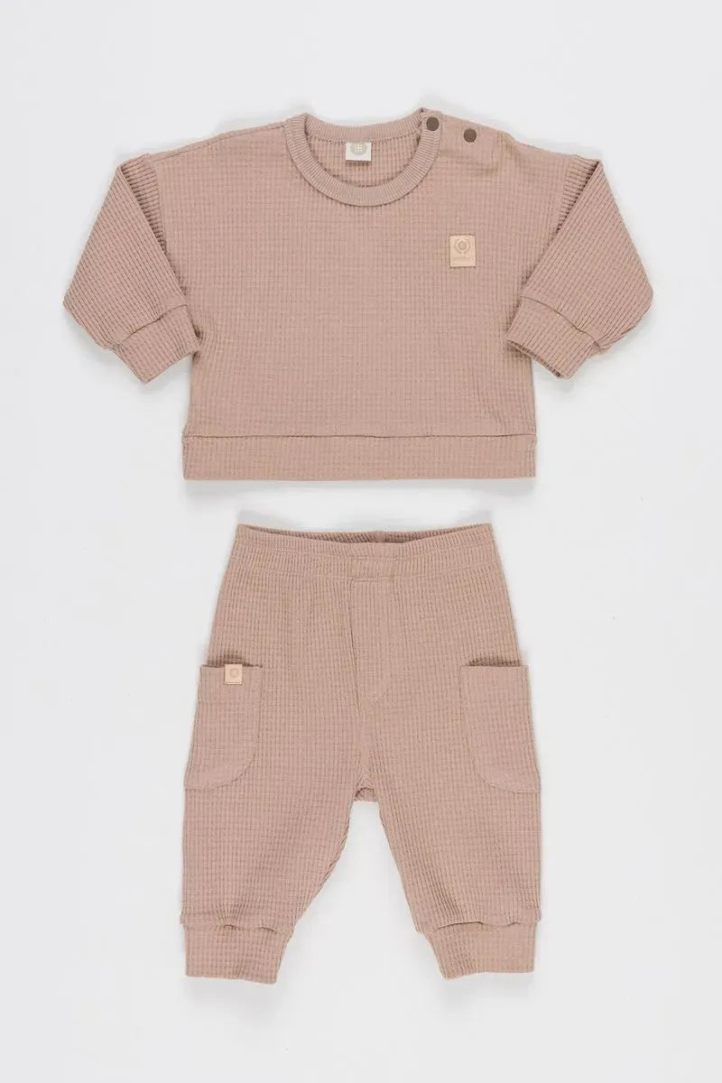 Conjunto Bebê Abrigo Comfy de Malha Texturizada Casinha de Abelha
