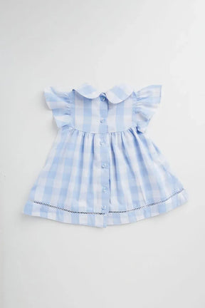 Vestido Midi Infantil para Bebê de Tricoline com Bordado