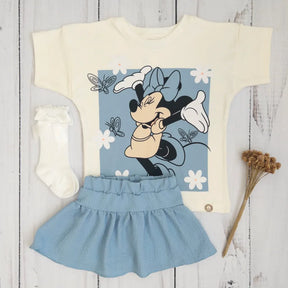 Conjunto Blusa + Shorts Saia Minnie Summer